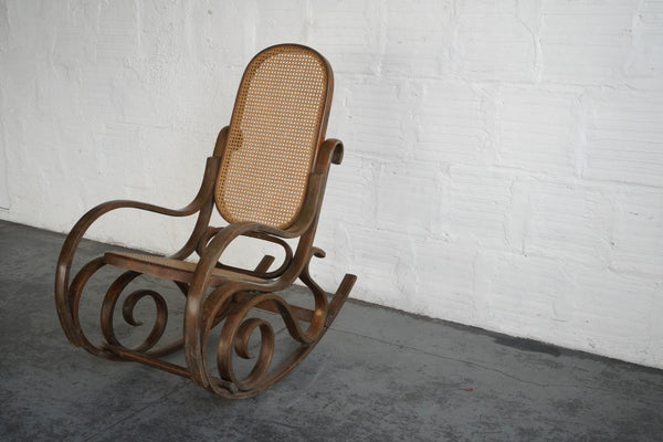 Vintage Caned Rocking Chair