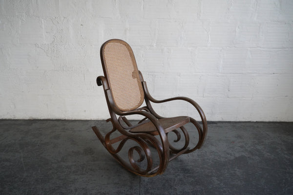Vintage Caned Rocking Chair