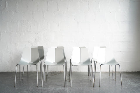 Allermuir A550 Aluminum Stacking Chairs (Set of Eight)