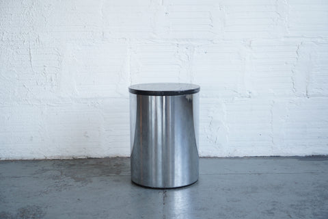 Italian Marble Cylindrical Side Table