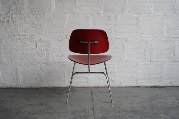 Red Eames Herman Miller 1940's DCM Dining Chair