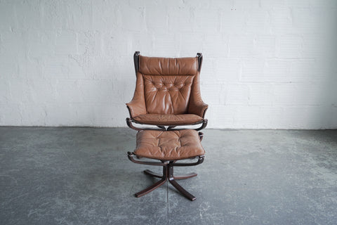 Sigurd Ressell Falcon Chair and Ottoman