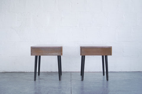 1950s Herman Miller Leather Covered Tables