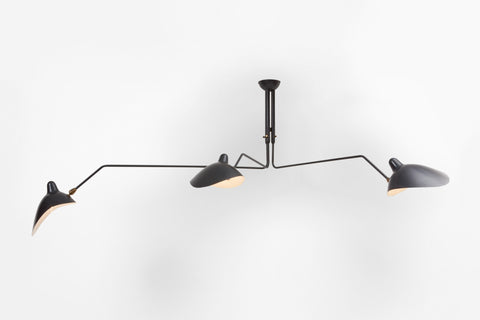 Serge Mouille Three-Arm Ceiling Lamp