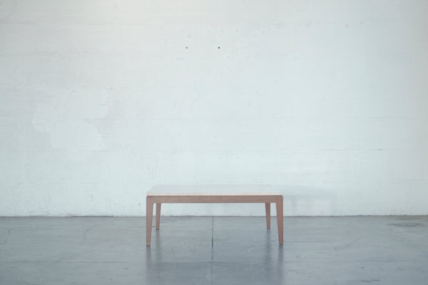 Walnut and Travertine Coffee Table