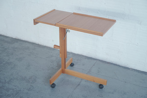 Danish Teak Adjustable Rolling Tray Table