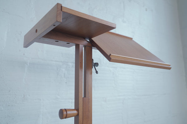 Danish Teak Adjustable Rolling Tray Table