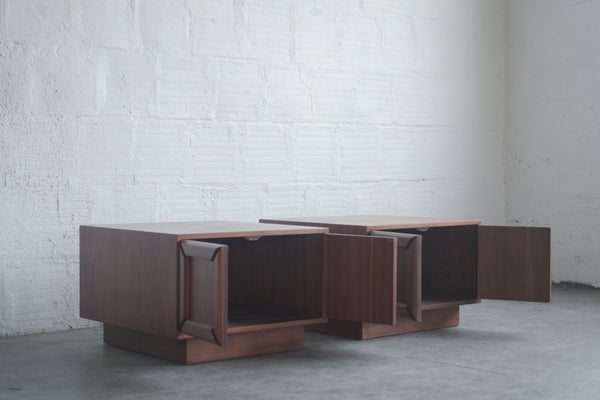Brown Saltman Cabinet Side Tables