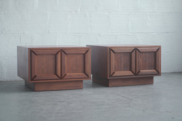 Brown Saltman Cabinet Side Tables
