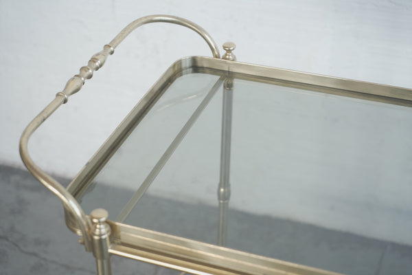 1970s Italian Brass and Smoked Glass Bar Cart