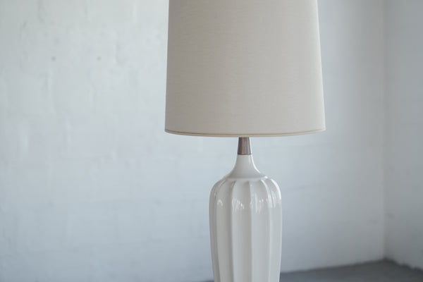Ceramic and Walnut Table Lamp