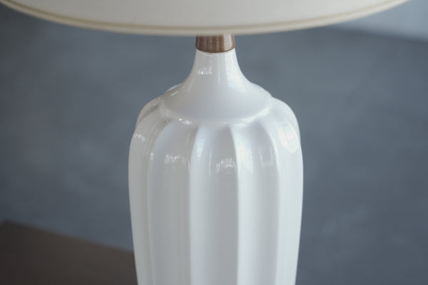 Ceramic and Walnut Table Lamp