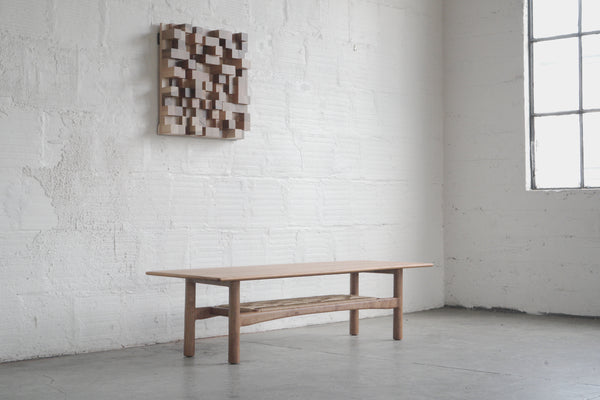 Coffee Table with Woven Shelf