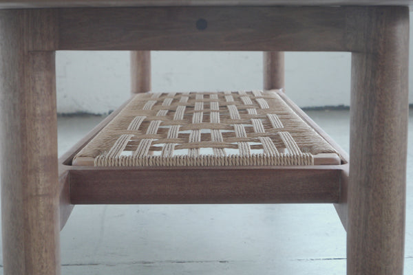 Coffee Table with Woven Shelf
