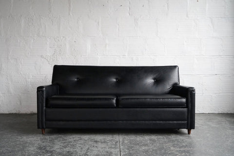 Black Vinyl Sleeper Sofa