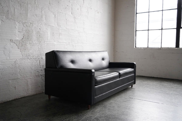 Black Vinyl Sleeper Sofa