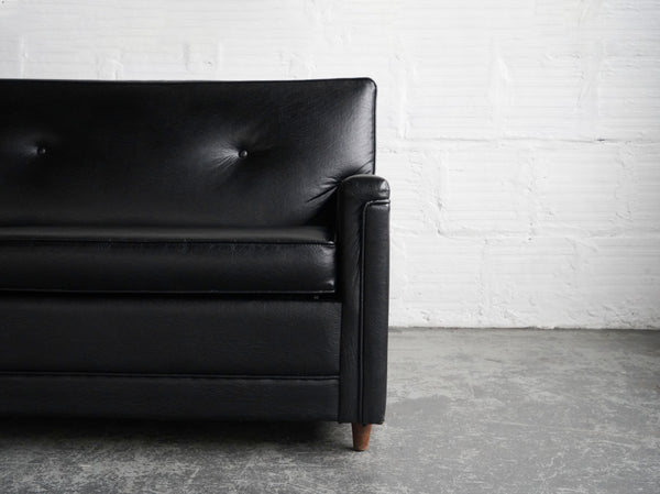 Black Vinyl Sleeper Sofa