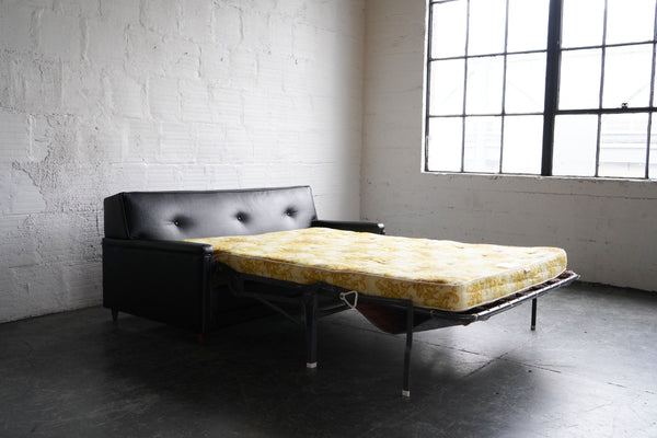 Black Vinyl Sleeper Sofa