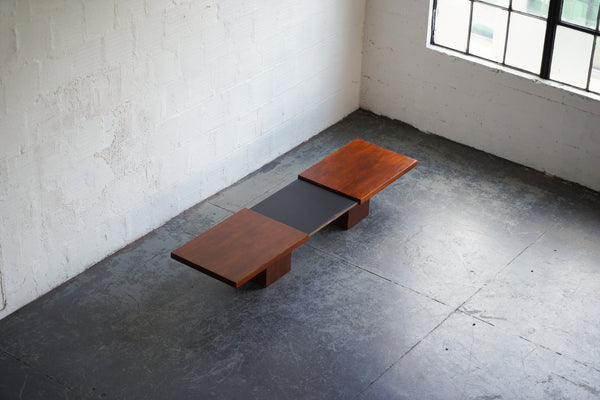 John Keal for Brown Saltman Expandable Walnut Coffee Table