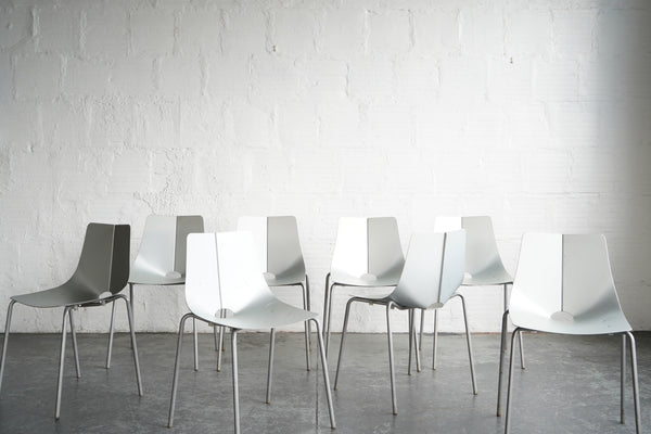 Allermuir A550 Aluminum Stacking Chairs (Set of Eight)