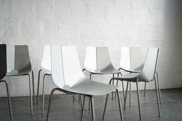 Allermuir A550 Aluminum Stacking Chairs (Set of Eight)