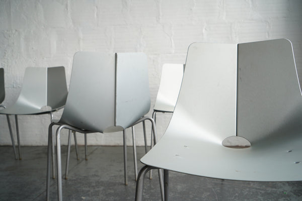 Allermuir A550 Aluminum Stacking Chairs (Set of Eight)