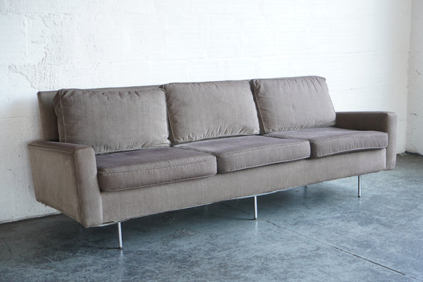 Gray Knoll Sofa with Chrome Base