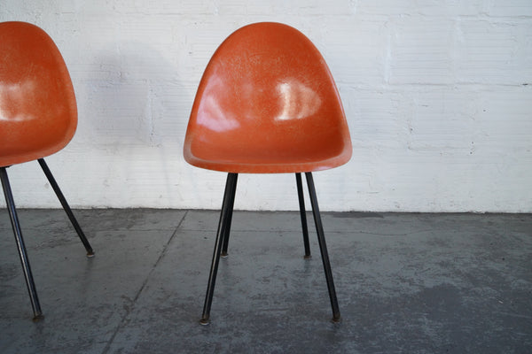 Orange Fiberglass Shell Chairs