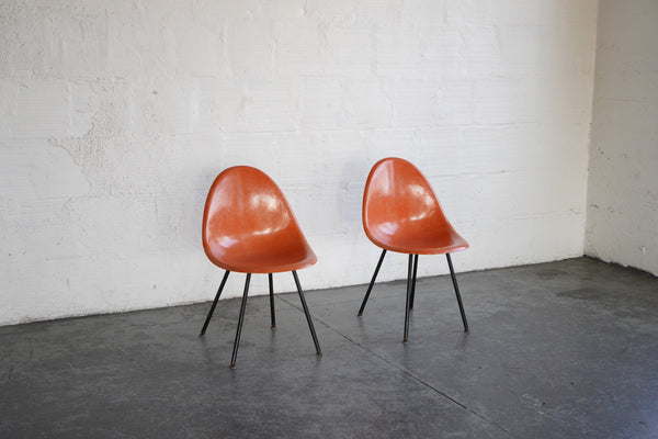 Orange Fiberglass Shell Chairs