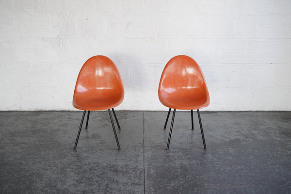 Orange Fiberglass Shell Chairs