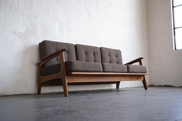 Danish Wall-Leaning Sofa with Textured Upholstery