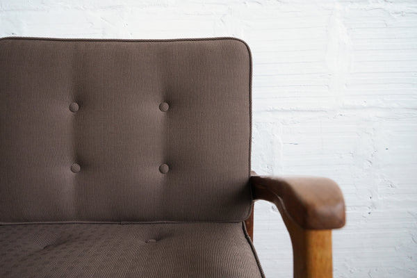 Danish Wall-Leaning Sofa with Textured Upholstery