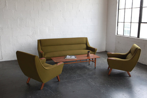 Danish Mid Century Teak Paw Sofa