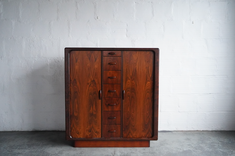 Dyrlund Tambour Door Sculptural Rosewood Chest