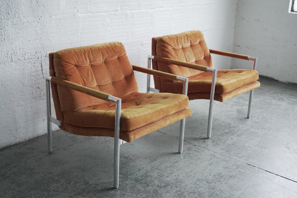 Harvey Probber Style Corduroy Club Chairs