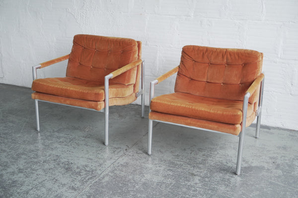 Harvey Probber Style Corduroy Club Chairs