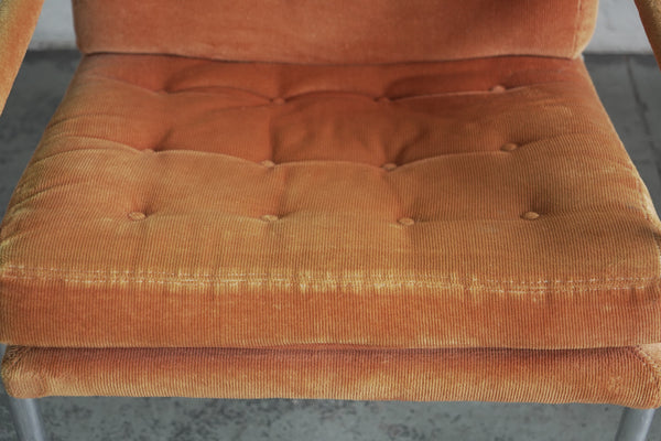 Harvey Probber Style Corduroy Club Chairs