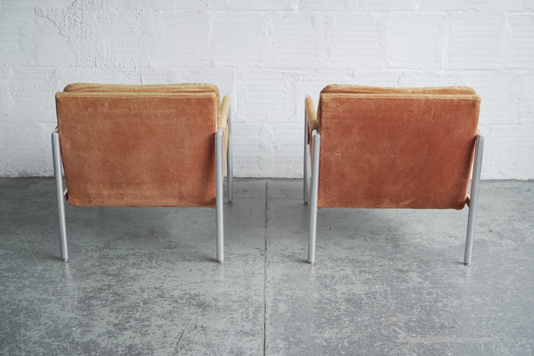 Harvey Probber Style Corduroy Club Chairs