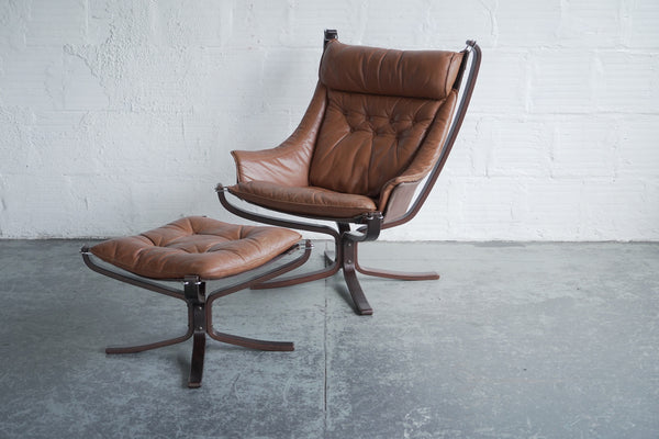 Sigurd Ressell Falcon Chair and Ottoman