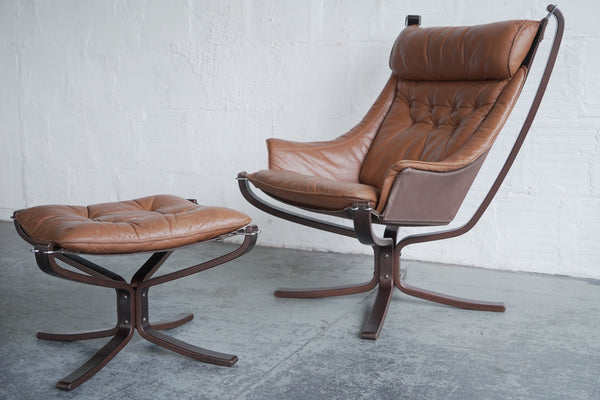 Sigurd Ressell Falcon Chair and Ottoman