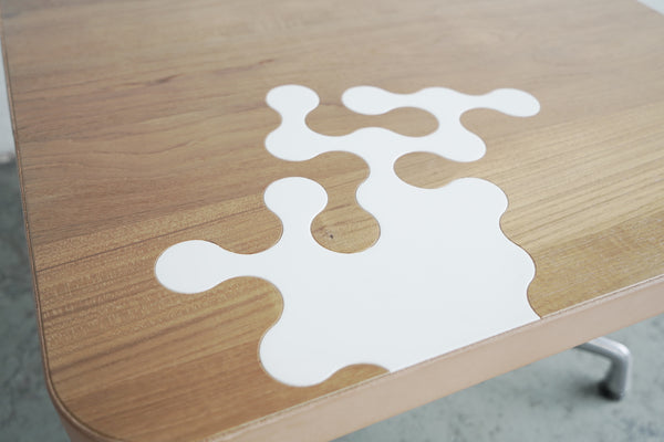 Teak Table With Corian Inlay