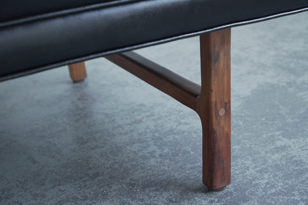 Milo Baughman-Style Pleated Vinyl Sofa