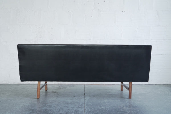 Milo Baughman-Style Pleated Vinyl Sofa