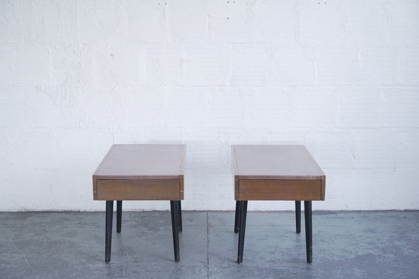 1950s Herman Miller Leather Covered Tables