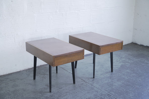 1950s Herman Miller Leather Covered Tables