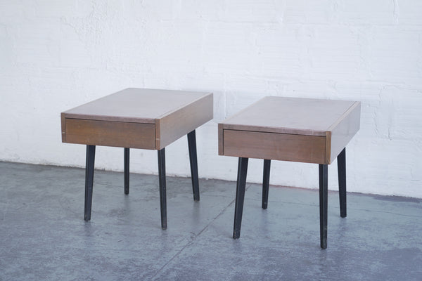 1950s Herman Miller Leather Covered Tables