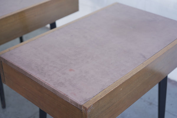 1950s Herman Miller Leather Covered Tables