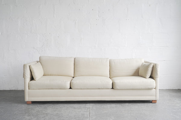 Cream Three-Seater Sofa