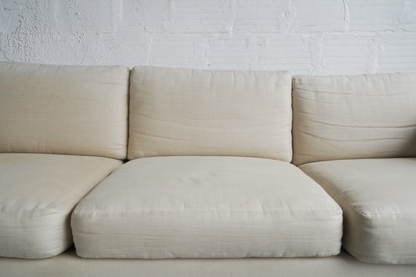 Cream Three-Seater Sofa