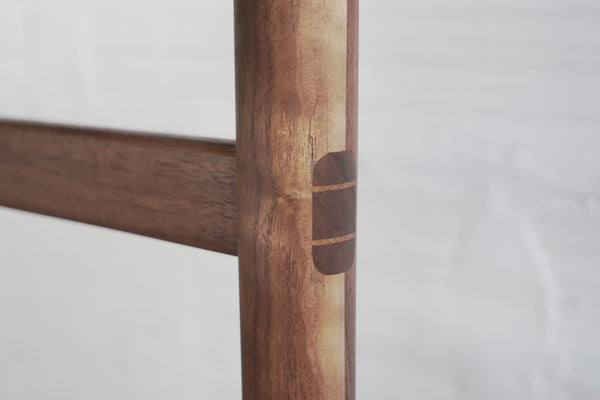 Live Edge Side Table with Woven Shelf